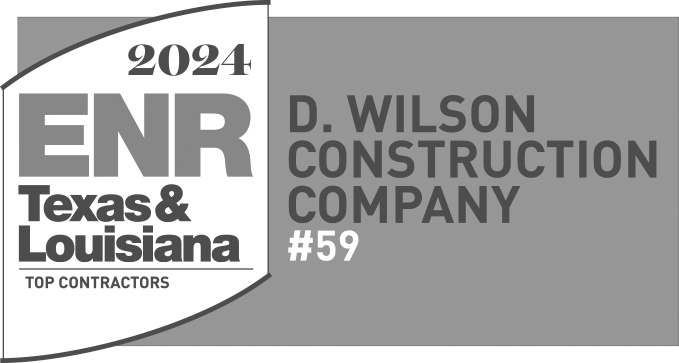 ENR Texas & Louisiana Award Baddg showing D. Wilson Construction Company as #59.