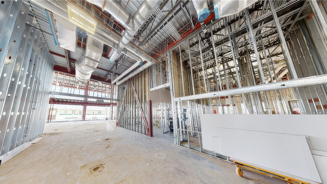 Industrial building under construction.